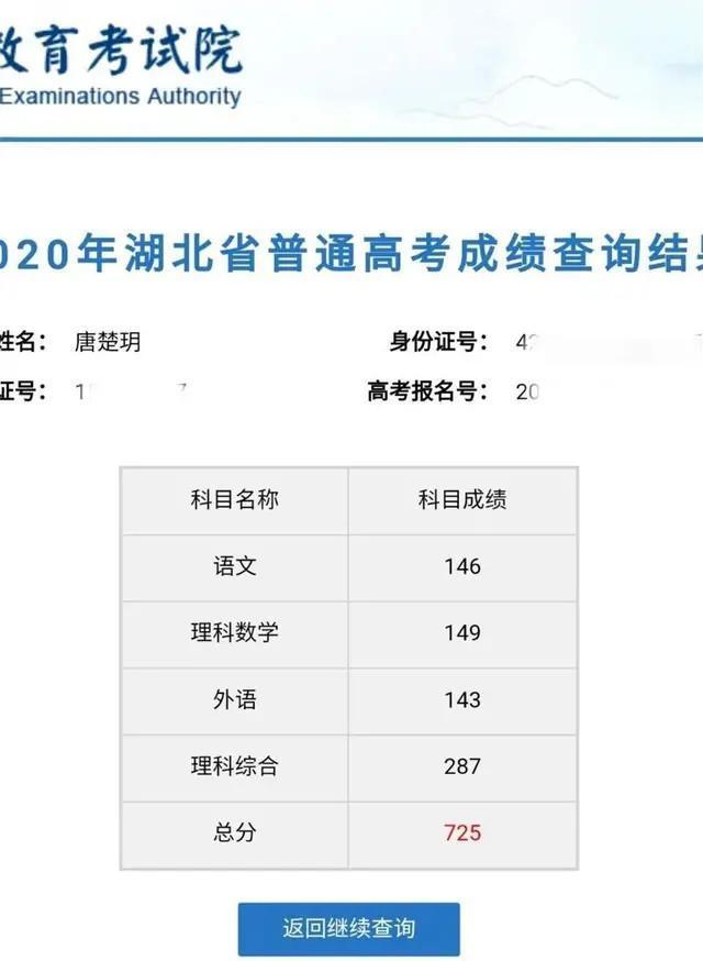 武漢學(xué)霸高考725分，這位湖北2020高考狀元到底有多強(qiáng)(圖2)